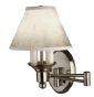 Satin Nickel Shaded Swing Arm Wall Lamp