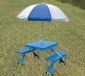Folding Table Umbrella, Blue/Gray