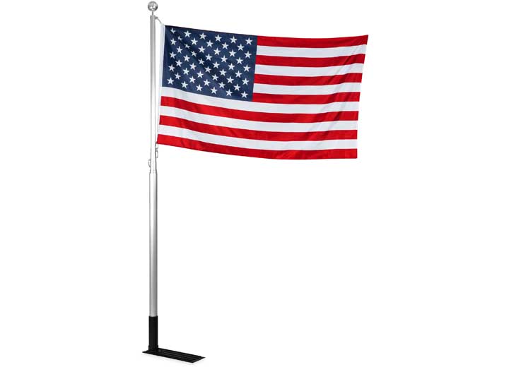 Camco 51600 Telescoping 20' Flagpole With Car-Foot Holder And American Flag