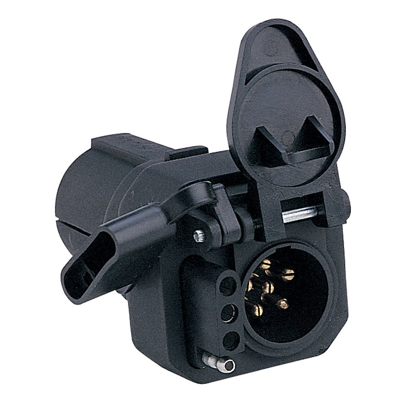 Husky Towing 13177 Trailer Wiring 7-Way Blade to 6-Way Pin & 4 Flat Connector Adapter