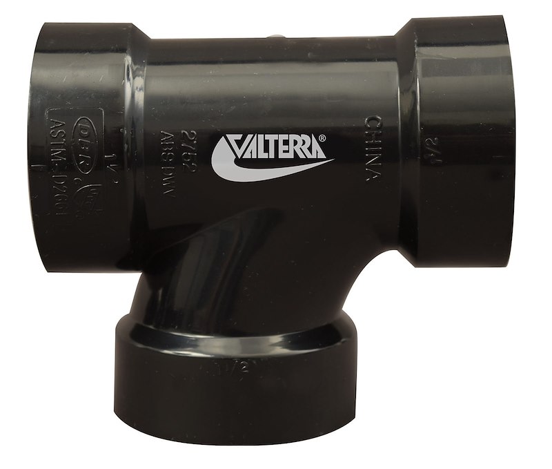 Valterra D50-2752 Sewer Waste Valve Fitting - Sanitary Tee 1-1/2" Hub