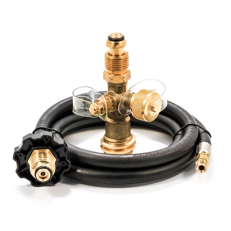 Camco 59125 Brass Tee With 4 Ports And 5' Hose
