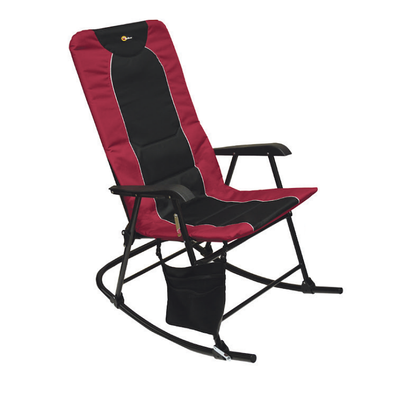 Faulkner 49596 Foldable Rocker Chair Steel Tubing With Polyester Fabric - Red