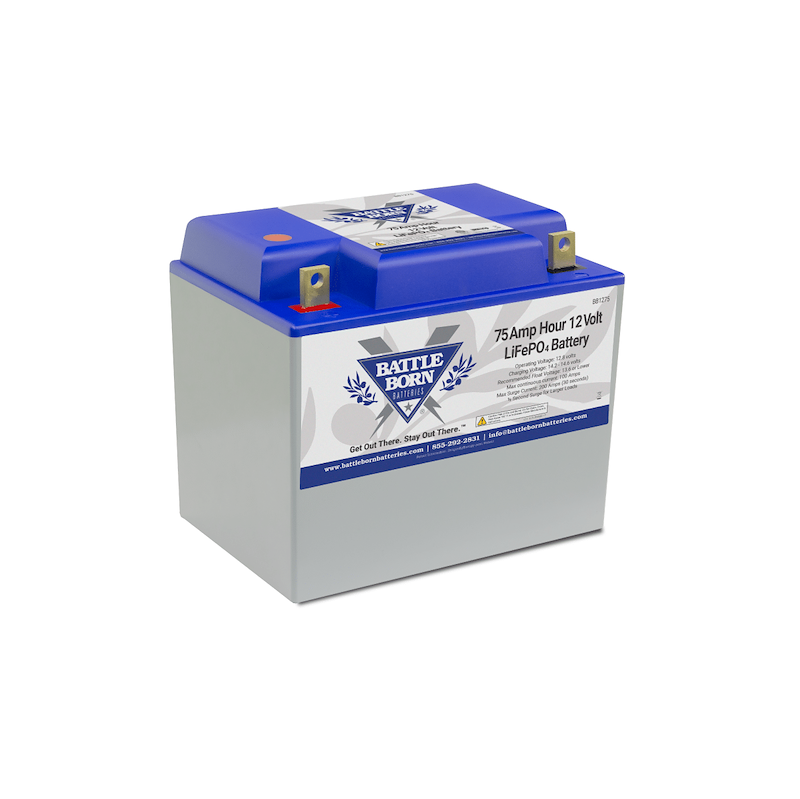 Battle Born Batteries BB1275 Lithium Flat Top Terminal Deep Cycle Battery Group 24 Battery