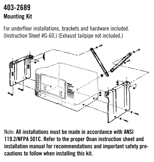 Microlite 2800 Under Floor Mounting Kit