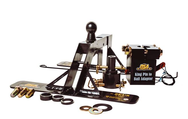 NSA RV Z-7000 Zeus 20K Gooseneck to Fifth Wheel Hitch w/ King Pin Adapter
