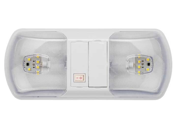 AP Products 016-BL3003 White LED Double Dome Ceiling Light With Switch