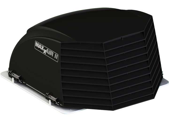 MaxxAirII 00-933082 Roof Ventilation Cover Vented On Three Sides With Hinged Hardware Black
