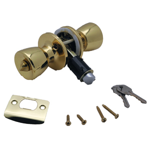 AP Products 013-220 Entrance Knob Lock Set - Polished Brass