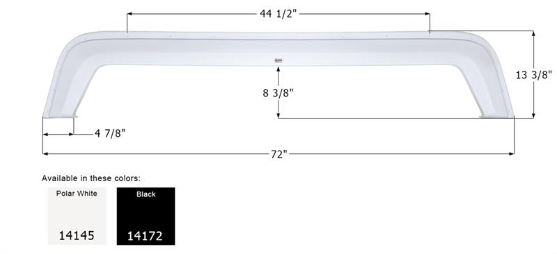 Icon 14145 Forest River Polar White Tandem Axle Fender Skirt