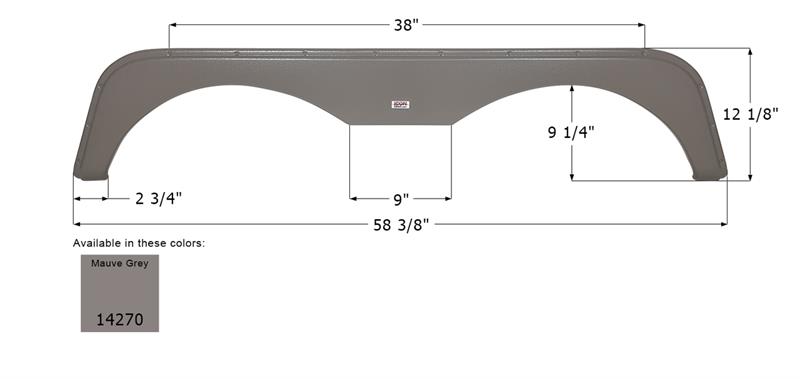 Icon 14270 Forest River Mauve Grey Tandem Axle Fender Skirt