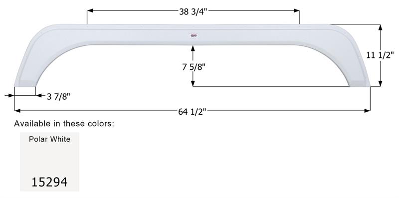 Icon 15294 KZ Polar White Tandem Axle Fender Skirt
