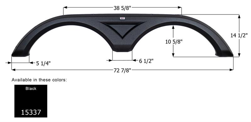 Icon 15337 Dutchmen Black Tandem Axle Fender Skirt