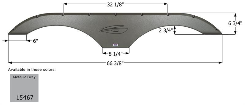 Icon 15467 Gulf Stream Metallic Grey Tandem Axle Fender Skirt