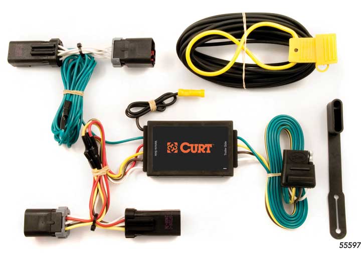 Curt 55597 T Connector With 4-Way Flat Trailer Connector