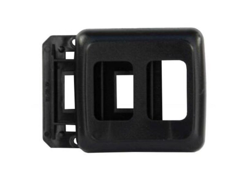 JR Products 12315 Switch Base & Face Plate, Double, Black