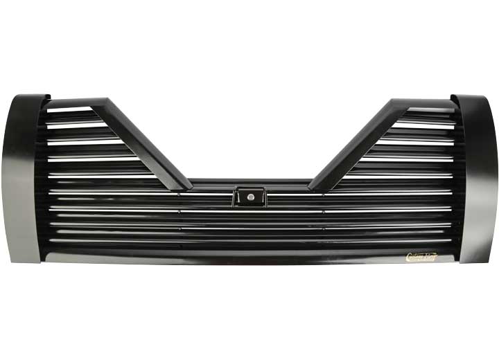 Custom-Flow V-EL12 Black V-Shaped Louvered 5th Wheel Lockable Tailgate